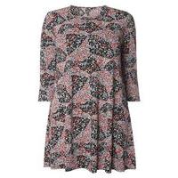 Black Butterfly Patch Print Tunic, Black