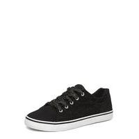 black glitter lace up trainers black