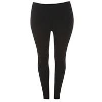 Black Ankle Length Leggings, Black.