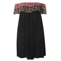 Black Border Printed Tunic Top, Black