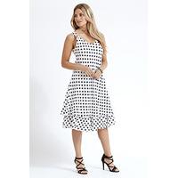 Black & White Polkadot Midi Dress