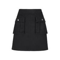 Black Double Pocket Mini Skirt