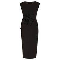 black tie front bodycon dress