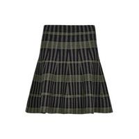 Black & Khaki Triangular Check Pattern Mini Skirt