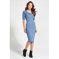 Blue Tribal Tie Dye Bodycon Jumper Dress