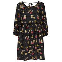 Black & Yellow Ditsy Flower Print Tea Dress