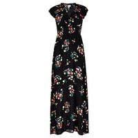 Black Classic Bouquet Print Maxi Dress