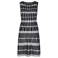 black grey white check pattern skater dress