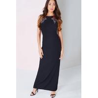 black jewel bust maxi dress