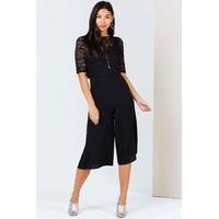 Black Lace Culotte Jumpsuit