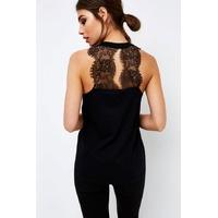 Black Lace Back Vest