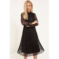 black lace midi dress