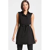 Black Sleevless Cross Over Dress