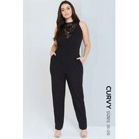 black lace detail jumpsuit