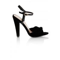 black velvet knot peep toe heel