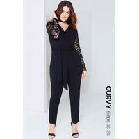 Black Lace V-Neck Jumpsuit