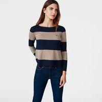 Block Stripe Merino Jumper - Marine