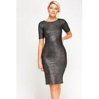 Black Metallic Bodycon Dress