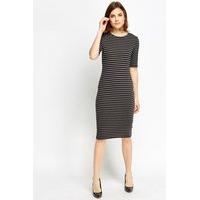 Black Striped Midi Dress