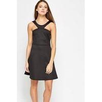 black round neck skater dress