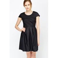 Black Pleated Skater Dress