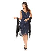 blue sequin flapper dress