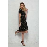 Black Floral Tea Dress