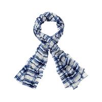 Blurred Check Scarf (Blue Check / One Size)