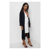 Black Crepe Duster Jacket