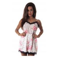 Blinded Love Chiffon Lace Trim Playsuit