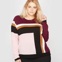 block colour round neck jumper