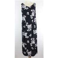 black evening dress with white floral motifs st michael marks spencer  ...