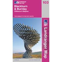 Blackburn & Burnley - OS Landranger Active Map Sheet Number 103