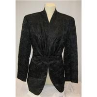 Black satin embossed evening jacket by Wallis - Size 10