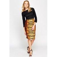 Block Tiger Print Midi Dress