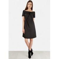 black off the shoulder a line dress