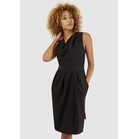 black cowl neck pencil skirt dress