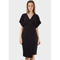 Black Kimono Wide Sleeve Wrap Dress