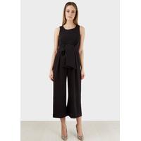 Black Tie Front Culotte Jumpsuit