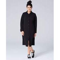 Black Button Down Midi Shirt Dress