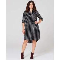 Black/Ivory Stripe Shirt Dress