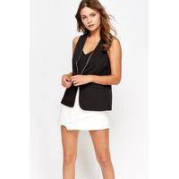 Black Zip Trim Sleeveless Jacket