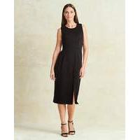 Black Split Front Smart Dress