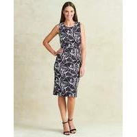 Black/ Ivory Split Front Smart Dress