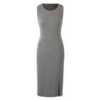 Black/Grey Split Front Smart Dress