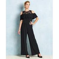 Black Ruffle Front Jumpsuit