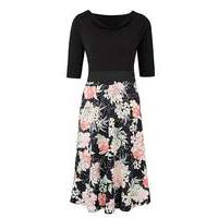 Black/Mint Printed Prom Dress