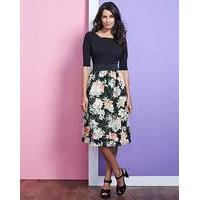 Black/Mint Printed Prom Dress