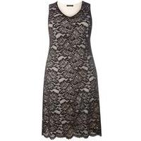 Black Lace Contrast Dress, Black