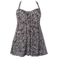 black and white floral swimdress blackwhite